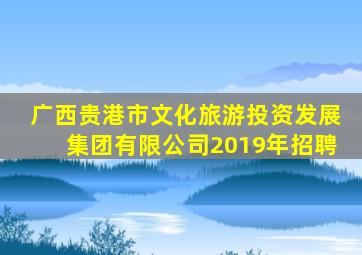 广西贵港市文化旅游投资发展集团有限公司2019年招聘