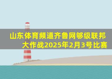 山东体育频道齐鲁网够级联邦大作战2025年2月3号比赛